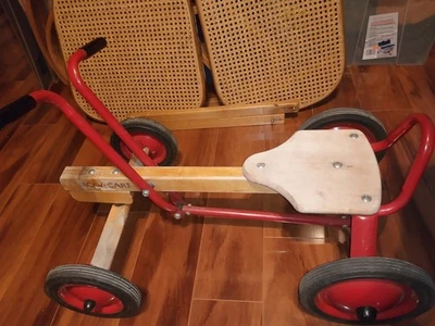 Antiguo RADIO FLYER CARRO DE FILA COCHE A PEDALES Rojo Push / Pull and Go Foto 1 de 4