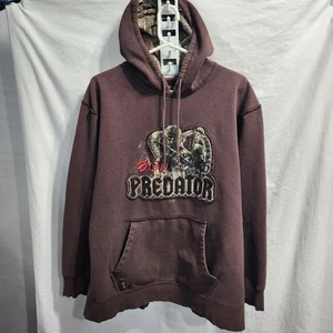 Buck Wear Hoodie Herren XL braun Camouflage Kapuze Schleife Raubfisch Jagd Grafik Pullover - Bild 1 von 8