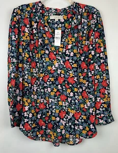 Loft Top Womens Large Floral New Cottagecore Peasant Bloomcore Maximalist - Picture 1 of 9