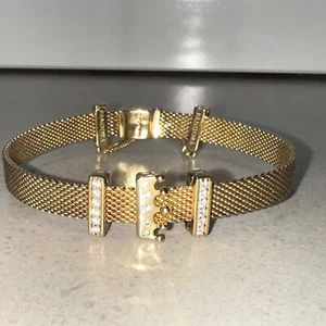 PANDORA Reflexions Gold Mesh Bracelet With Crown, Safety Chain - Picture 1 of 9