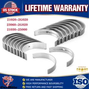 +0.5MM Main & Rod Bearing Kit For 2006-2018 Kia Optima Forte Hyundai Sonata 2.4L - Picture 1 of 16