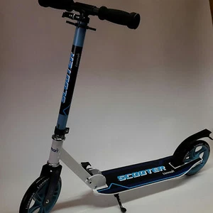 Scooter Lionman Alu 205 mm Roller Kickboard Klapproller weiß/blau XLM 9030
