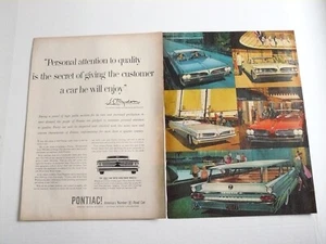1959 Pontiac Bonneville Art Fitzpatrick Van Kaufman 2-page Vintage Print Ad 2 - Picture 1 of 1
