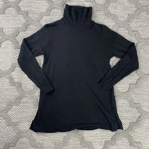 Talbots Sweatshirt Womens Size Small Black Pure Merino Wool Mock Neck *READ* - Picture 1 of 13