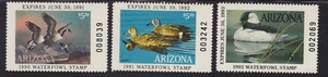 US AZ4-AZ6 Arizona State Duck Stamp Mint OG NH SCV $32 - Picture 1 of 2