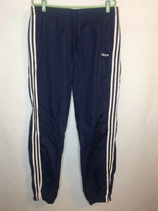 vintage Adidas Striped Windbreaker Track Nylon pants Men Large Zip ankle - Picture 1 of 7