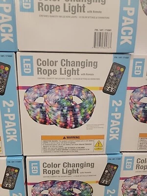 LED Color Changing 18 Ft, Rope Light with Remote, 2-pack - Image 1 of 2