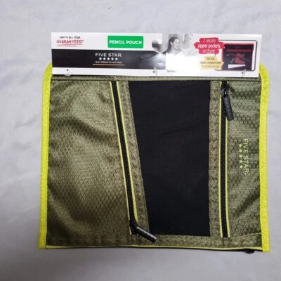 Bolsa para lápices Mead Five Star para carpetas 3 compartimentos con cremallera 11" x 8 3/4" nueva Foto 1 de 3