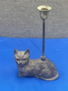 Messing Kerzenhalter Katzenform Distressed Katze Briefbeschwerer, Metall Wohndeko - Bild 1 von 8