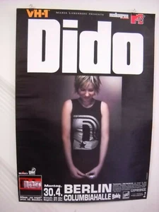 Póster de concierto alemán europeo Dido, Berlín, VH1, MTV, 2001 recuerdos musicales  - Imagen 1 de 5