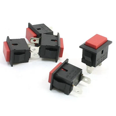 10pcs Red Cap Rectangle Momentary NO 2 Pins Push Button Switch SPST - Image 1 of 2