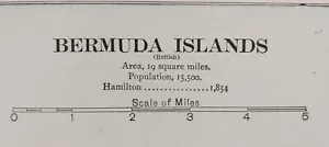Vintage 1900 BERMUDA Map 14"x11" ~ Old Antique Original ST GEORGES HAMILTON - Picture 1 of 6