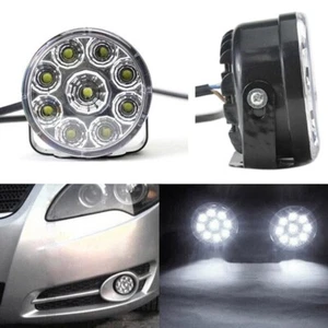 Bright LED Car Light 2pcs Round Daytime Running Light Fog Day Driving Lamp Parts - Picture 1 of 8