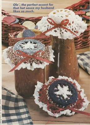 Toppers de tarro Texas Lone Star - hilo de algodón talla 10 - patrón de ganchillo SOLO Foto 1 de 2