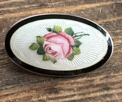 Spilla smaltata argento sterling Hjortdahl Norway Norwegian Estate vintage 1041 - Immagine 1 di 4