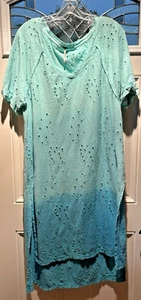 Free People Damen Gr. S/P Kleid Ösen Türkis Blau Grün Ombre - Bild 1 von 6