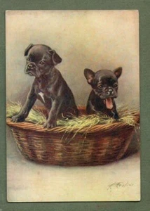 Bulldog Francés Tabaco Cigarrillo Tarjeta Postal Perros Años 30 #011a - Imagen 1 de 1