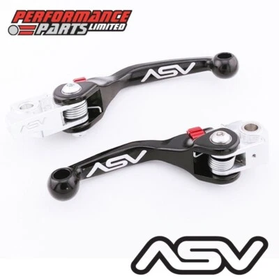 ASV F4 Black Adjustable Levers Short Brake + Long Clutch for Yamaha TW200 2007 - Image 1 of 4