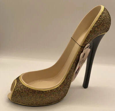 Wine Holder /Golden Glitter High heel Shoe Wine Caddy  Wild Eye Designs - Image 1 of 4