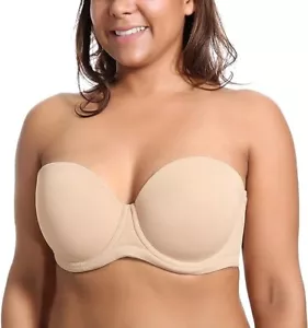 Sujetador push up sin tirantes DELIMIRA para mujer contorno con aros multivía talla grande 40 F - Imagen 1 de 8