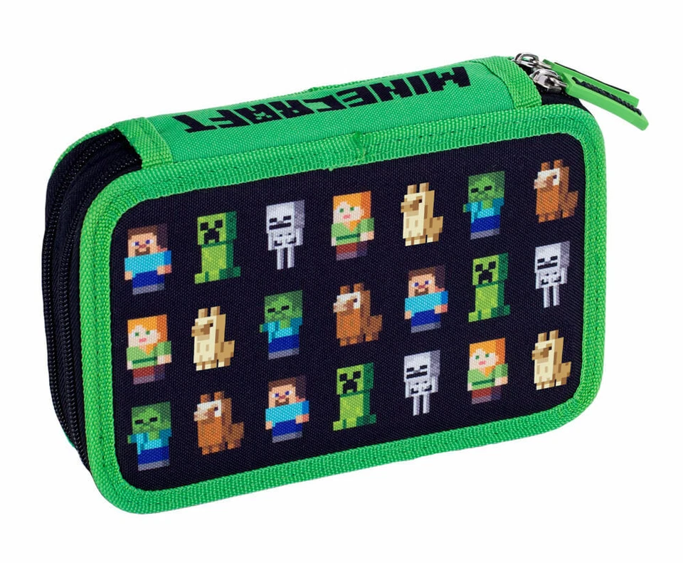 MINECRAFT bedrock 2-FACH Mäppchen Federmappe Federtasche Federmäppchen ASTRA