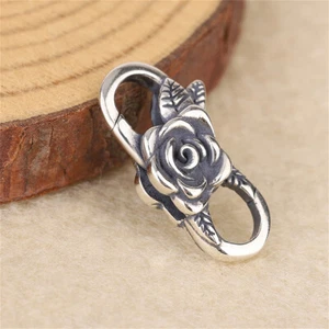 Sterling Silver Double Lobster Claw Clasp Snap Bracelet Necklace Connector DIY - Picture 1 of 5