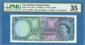 Fiji, 5 Shillings, 1961, VF-PMG35, P51b - Picture 1 of 2
