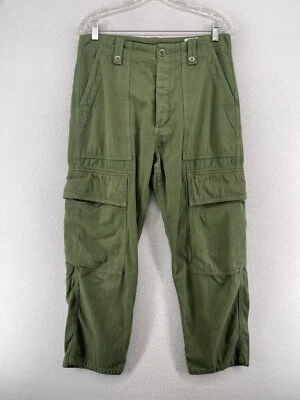 Pantalones CITIZENS OF HUMANITY 29 Carga Kierra Alto Excedente Lino Algodón Verde EE. UU. Foto 1 de 4