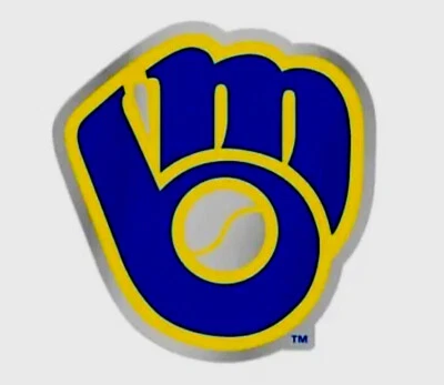 New - MILWAUKEE BREWERS Acrylic Auto Emblem - 3x4 Decal Baseball Badge - Image 1 of 3