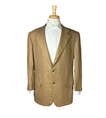 Kiton Pure Cashmere Vicuna Brown Gold Button Mens Blazer Size 44 7R  - Image 1 of 4