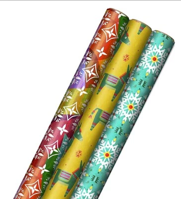 Hallmark Premium Bulk Gift Wrap Paper All Occasion With Cut Lines 3 Rolls - Image 1 of 4