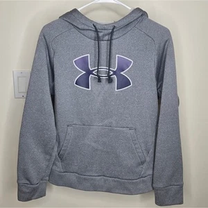 UNDER ARMOUR Gray Longsleeve Hoodie Sweatshirt with Front Pocket Size S - Picture 1 of 7