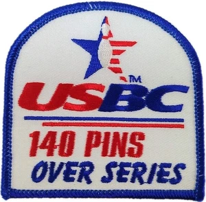 Parche de bolos USBC 140 pines sobre serie vintage coser o planchar deportes nuevo - Imagen 1 de 4