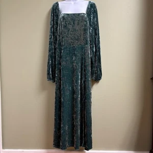 AVA & VIV Womens Whimsigoth Green Velvet Midi Dress Size 2X Going Out Party Date - Picture 1 of 13