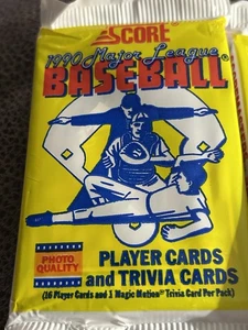 1990 Score Baseball versiegelt ungeöffnete Packungen Menge 2 NEU VERSIEGELT Baseballkarten - Bild 1 von 4
