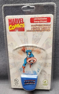 NEW SEALED Marvel Comics Captain America Avenger LED Plug In Night Light NIP - image 1 of 4