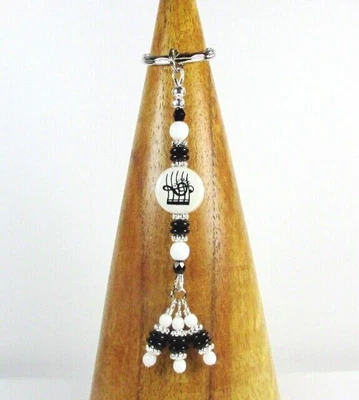 音乐串珠钥匙圈钱包小饰品钥匙扣戒指 独一无二 手工制作 — 第 1/2 张图片