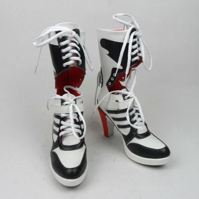 DC Comics Suicide Squad Harley Quinn Cos Boots Shoes High Heels Halloween Props - Image 1 of 4