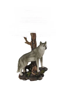 Scratch & Dent `Denizen of Twilight` Gray Wolf Table Lamp Base Only - Picture 1 of 2