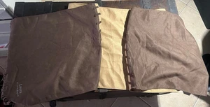 LAURA BIAGIOTTI Schal Unisex Hellbraun Beige Wildleder L.170 Mit Fransen - Picture 1 of 7