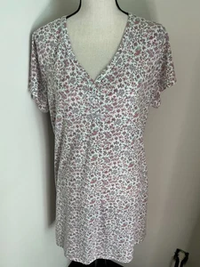 Aria Floral Pattern Pajama Nightgown Dress Size 1X Soft Comfortable - Picture 1 of 10