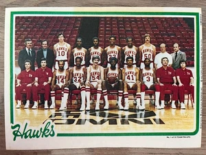 1980-81 Topps Basketball #1 Atlanta Hawks Team Poster Insert - Picture 1 of 1