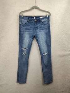 Special A Los Angeles Women Jeans 13 Blue Cotton Blend Distressed Skinny Ankle - Picture 1 of 22