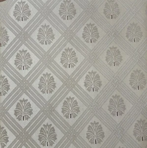 1.5 Yard x 56" Vintage Gold Lattice & Trees Embossed Taffeta Upholstery Fabric - Picture 1 of 3