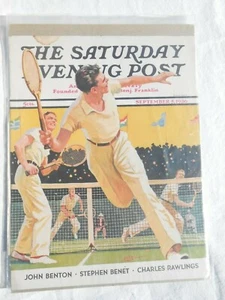 Saturday Evening Post Cover Only Sep1936 Men's Partners Tennis Match P10 - Picture 1 of 2