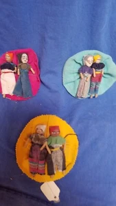 3 GUATEMALA GUATEMALAN HAND MADE WORRY DOLL BARRETTES - Picture 1 of 2