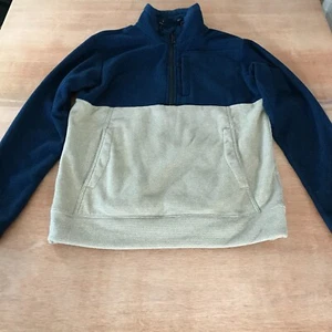Billabong Sweatshirt Men M Blue Beige 1/4 Zip Long Sleeve Zip Pocket Pullover - Picture 1 of 15