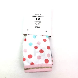 Cotton On Kids Girls Size 1-2 Multi Spots Briefs Underwear 3 Pack - Picture 1 of 4