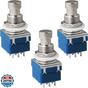 WHYHKJ 3PCS Guitar 3PDT Effects Footswitch Blue 9 Pin Pedal Metal Switch For - Picture 1 of 5