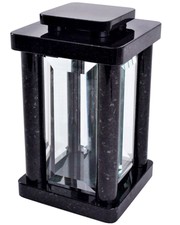 Lampada da tomba granito svedese nera lampada da cimitero quadrata moderna vetro di alta qualità